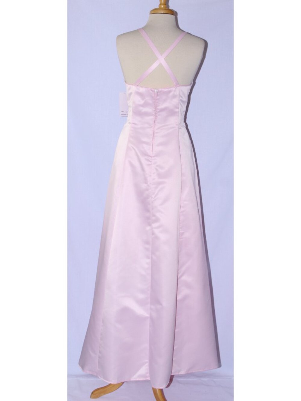 Poly USA #2398 Long Satin Bridesmaid Dress With Embroidery-Size 2X-PINK-NWT - Picture 2 of 6